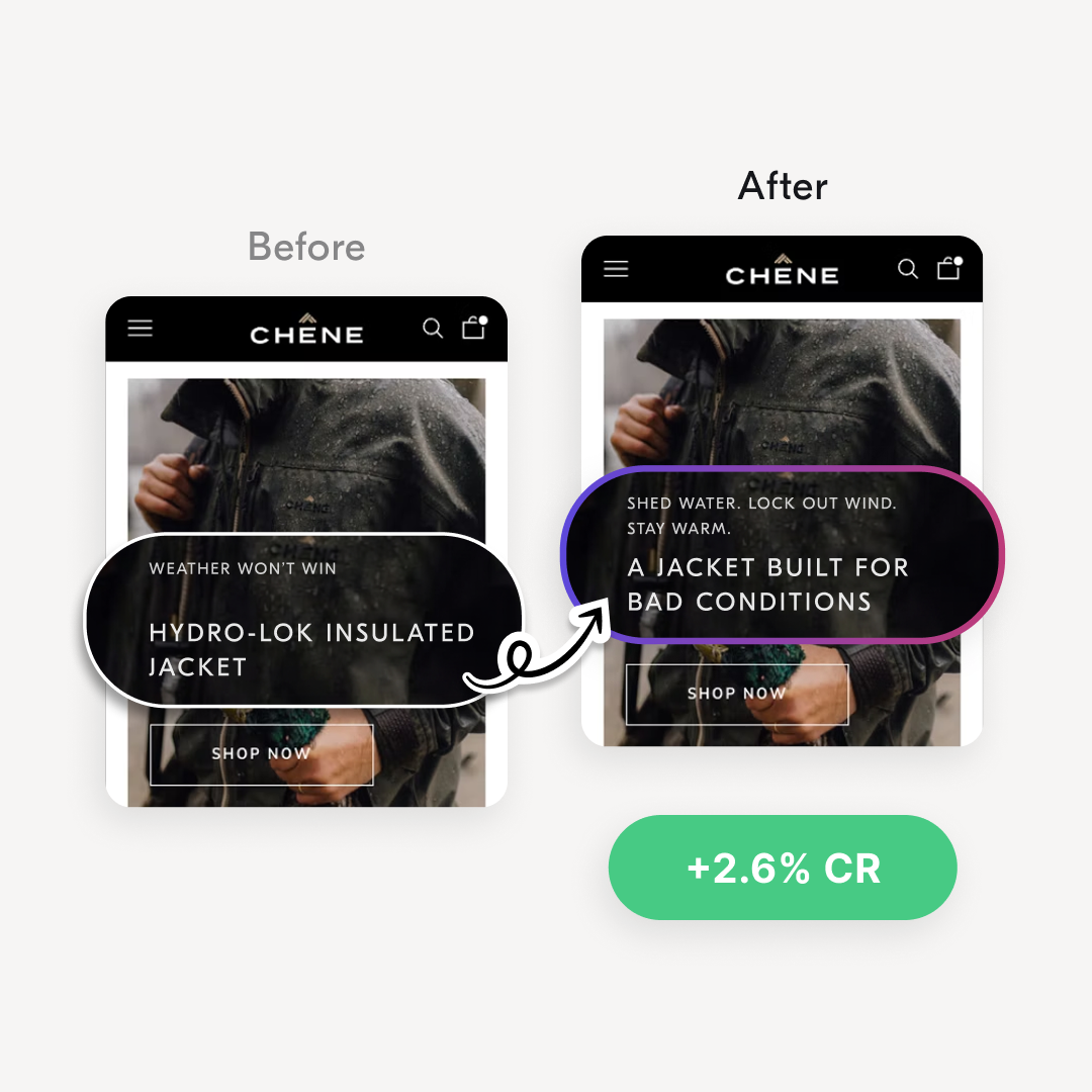 Homepage banner copy