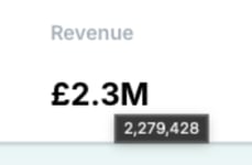 View the full revenue number in the Reports page